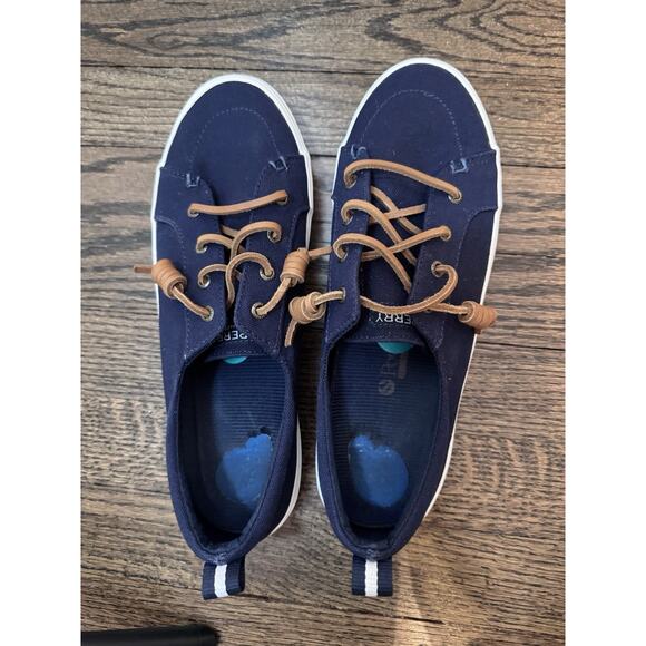 Sperry Crest Vibe Lace Up Navy Blue Canvas Sneaker Women's Size 7.5 - Picture 12 of 15